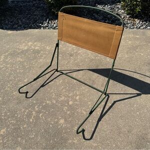 Vtg Canvas O.W. Kromer Co Minneapolis MN Canoe Back Backrest Metal Frame Seat